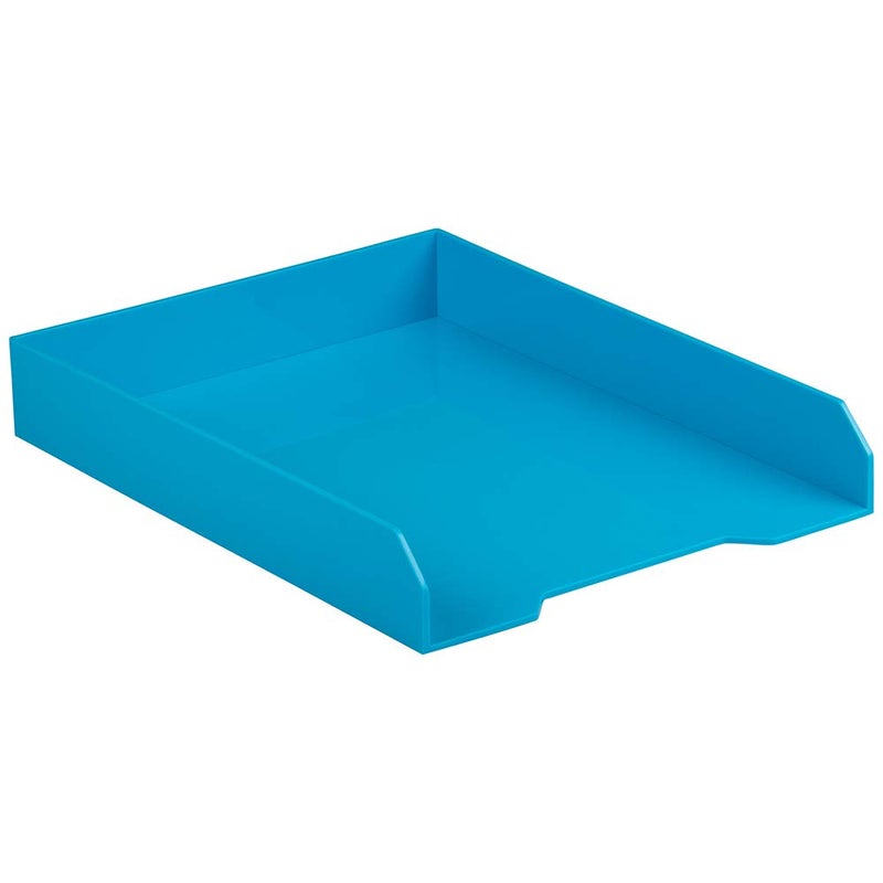 JAM PAPER Stackable Paper Trays - Blue - Desktop Document, Letter, & File Organizer Tray - 2/Pack - Image 4